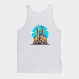 La Sagrada Familia Cartoon Illustration Tank Top